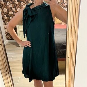 Signature by Robbie Bee One Shoulder Dark Green Dress